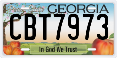 GA license plate CBT7973