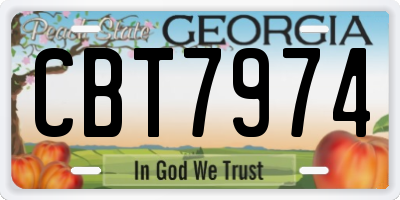 GA license plate CBT7974