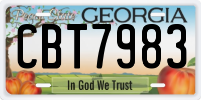GA license plate CBT7983