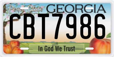 GA license plate CBT7986