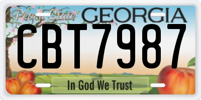 GA license plate CBT7987