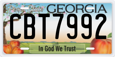 GA license plate CBT7992