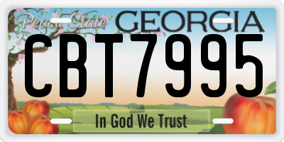 GA license plate CBT7995