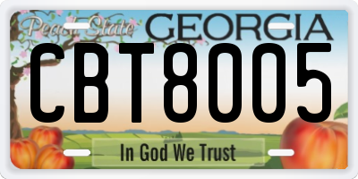 GA license plate CBT8005
