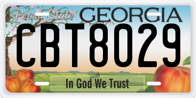 GA license plate CBT8029