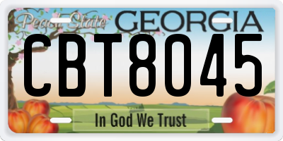 GA license plate CBT8045