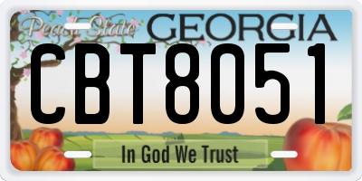 GA license plate CBT8051
