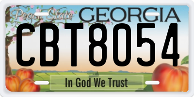 GA license plate CBT8054