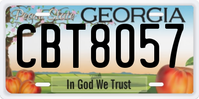 GA license plate CBT8057