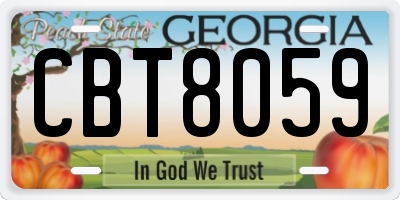 GA license plate CBT8059