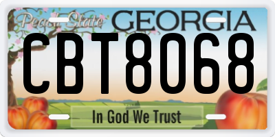 GA license plate CBT8068