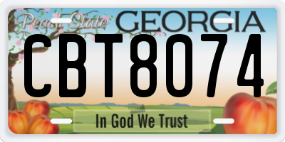 GA license plate CBT8074
