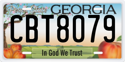 GA license plate CBT8079