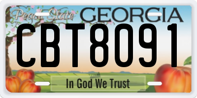 GA license plate CBT8091