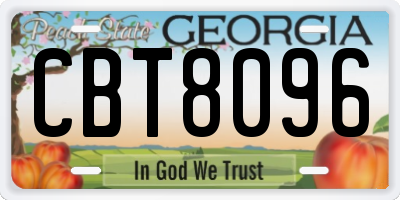GA license plate CBT8096