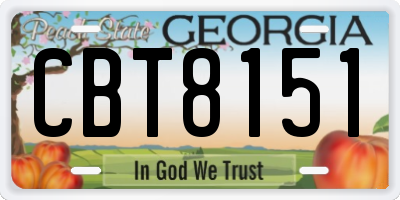 GA license plate CBT8151