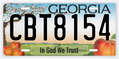 GA license plate CBT8154