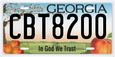 GA license plate CBT8200