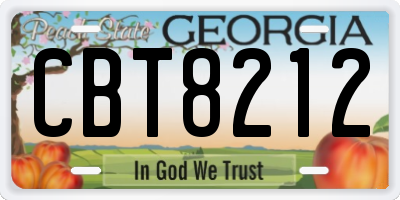 GA license plate CBT8212