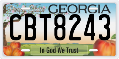 GA license plate CBT8243