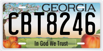 GA license plate CBT8246