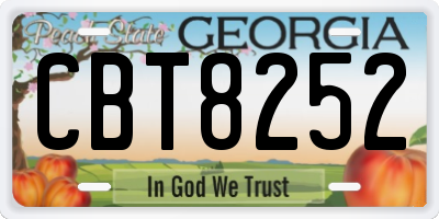 GA license plate CBT8252