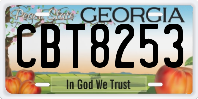 GA license plate CBT8253