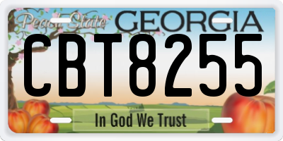 GA license plate CBT8255
