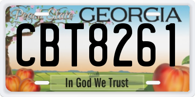 GA license plate CBT8261