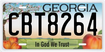 GA license plate CBT8264