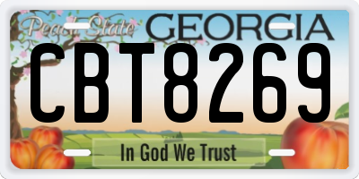 GA license plate CBT8269