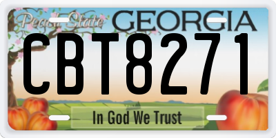 GA license plate CBT8271