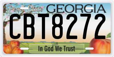GA license plate CBT8272