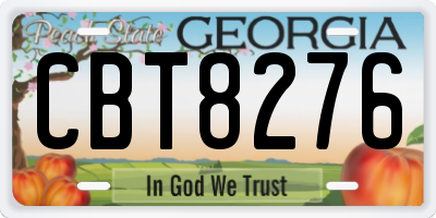 GA license plate CBT8276