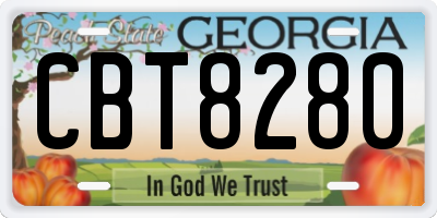 GA license plate CBT8280