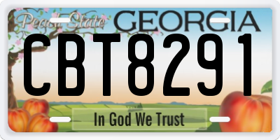 GA license plate CBT8291