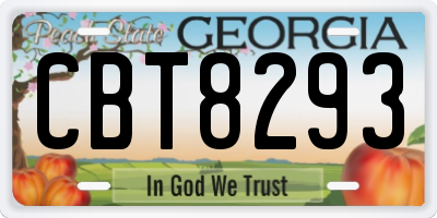 GA license plate CBT8293