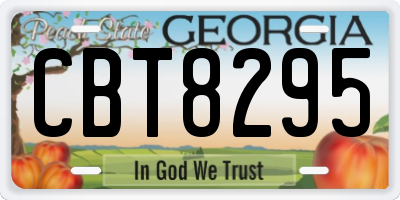 GA license plate CBT8295