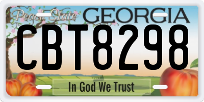 GA license plate CBT8298