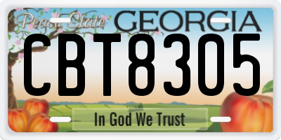 GA license plate CBT8305