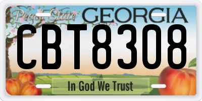 GA license plate CBT8308