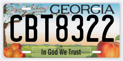 GA license plate CBT8322