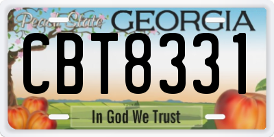 GA license plate CBT8331