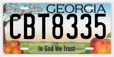 GA license plate CBT8335