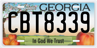 GA license plate CBT8339