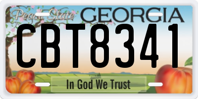 GA license plate CBT8341