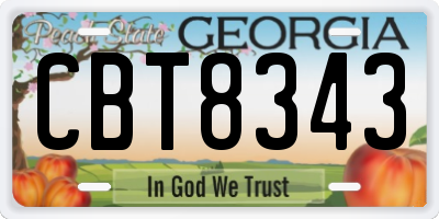 GA license plate CBT8343