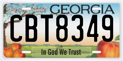 GA license plate CBT8349