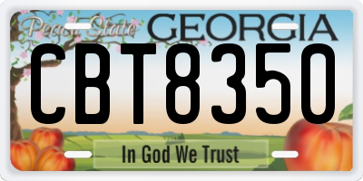 GA license plate CBT8350