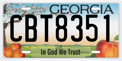 GA license plate CBT8351